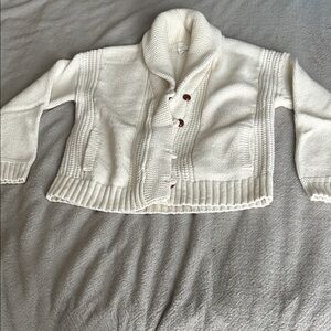1901 Cream Shawl Collar Button Cardigan